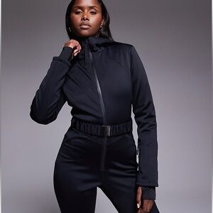 Nwt Asos 4505 ski suit with skinny leg and hood in black